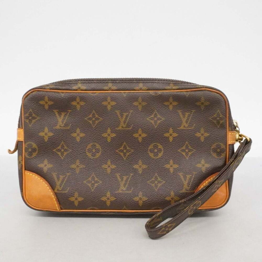 LOUIS VUITTON Authentic Brown Monogram Clutch Bag - Picture 11 of 11